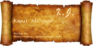 Kapui József névjegykártya